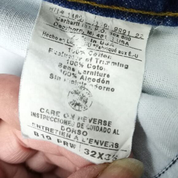 CARHARTT~Men's Dark Wash 100% Cotton Jeans~32x35 - Picture 7 of 8